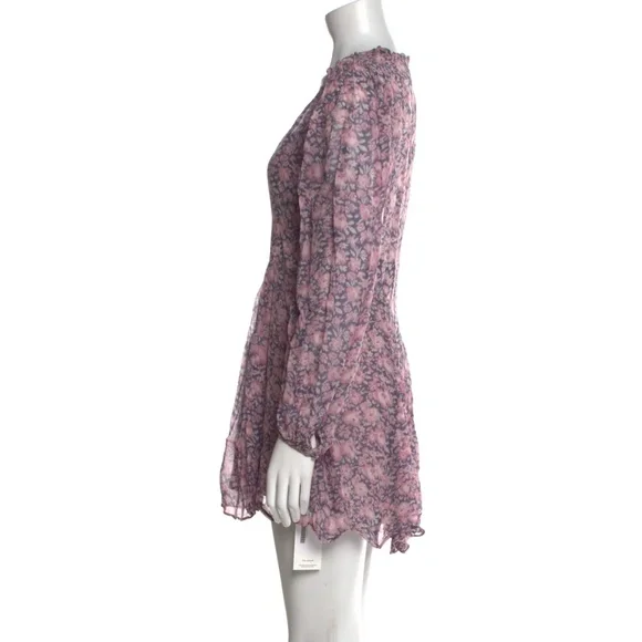 Loveshackfancy Cassidy Floral-Print Georgette Mini Dress - size 8 - Picture 4 of 9